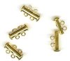 5 sets of 17x10mm Gold  Plate 2-Strand Tube Clasps